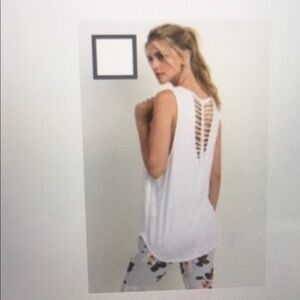 Braided back sleeveless top in WHITE